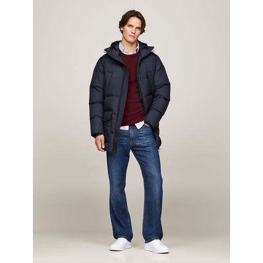 Tommy Hilfiger Quiltet Down Parka Jakke, Desert Sky, L