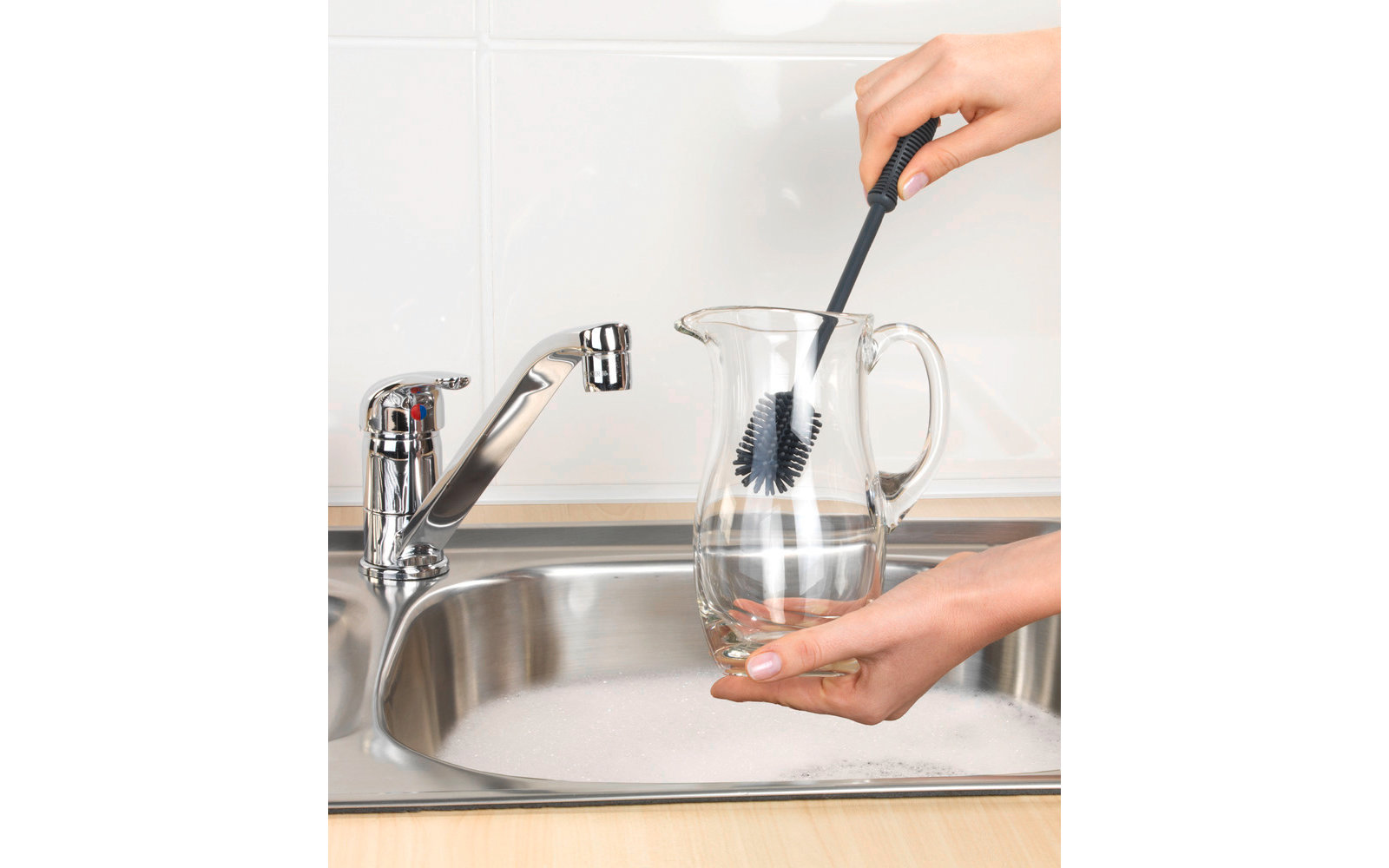 Wenko Silikon Spülbürste 25 cm grau