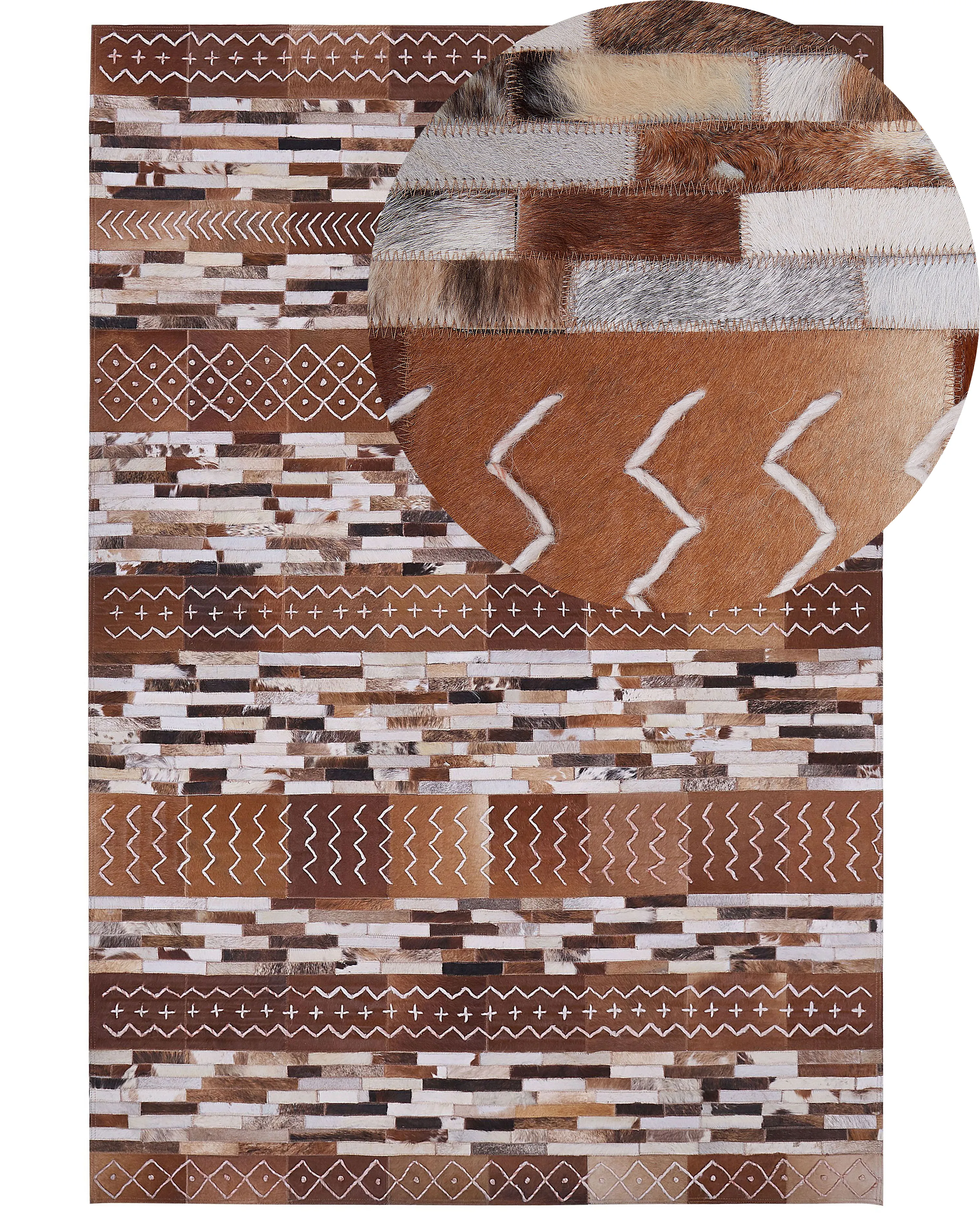 Vloerkleed HEREKLI Bruin 160 x 230 cm Leer