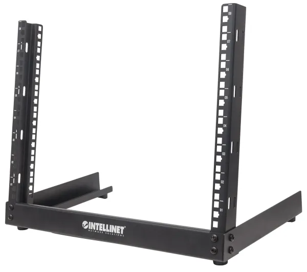 Intellinet 714747, Fritstående reol, 12U, 3,4 kg, Sort