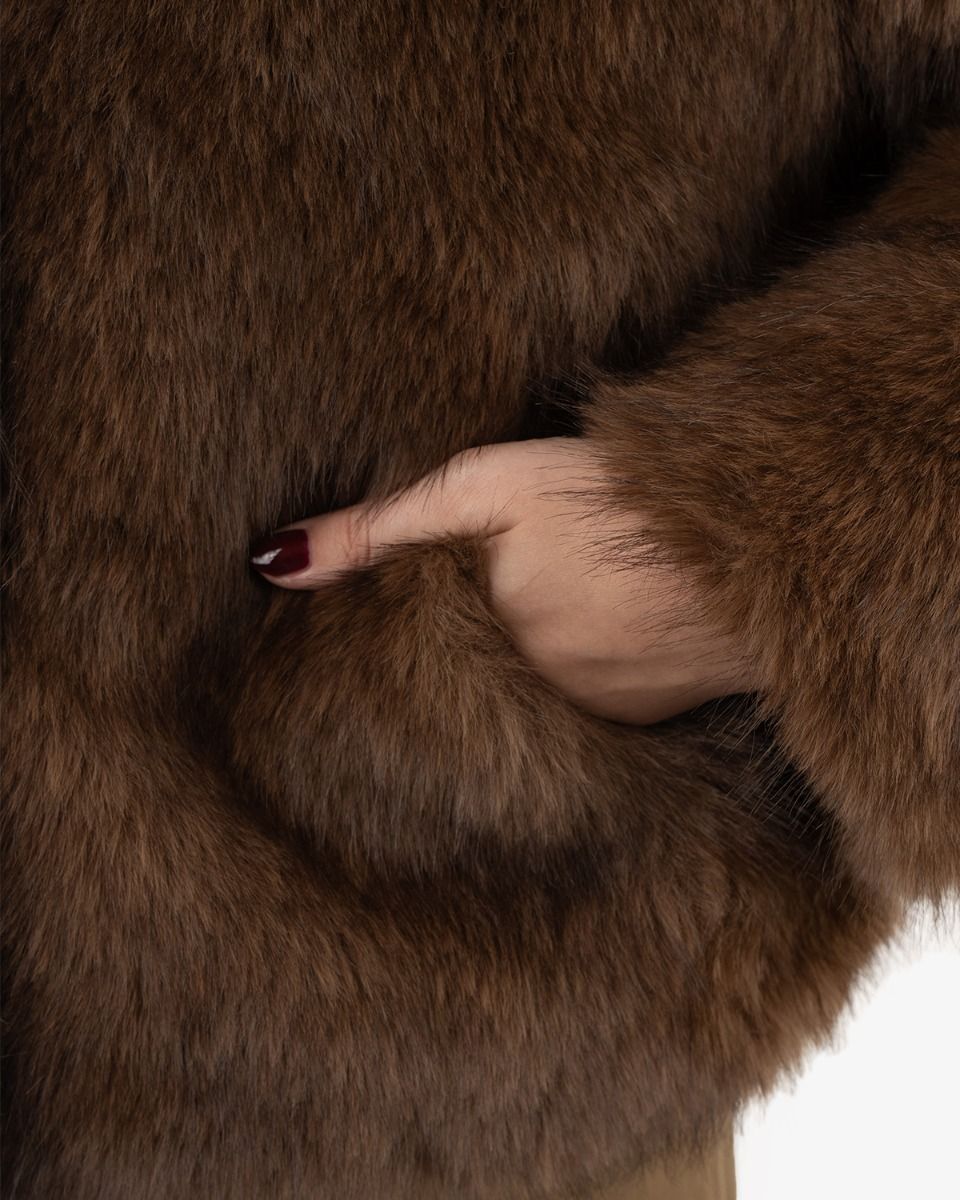 Pinned By K Fuzzy Coat Donkerbruin Damesjack