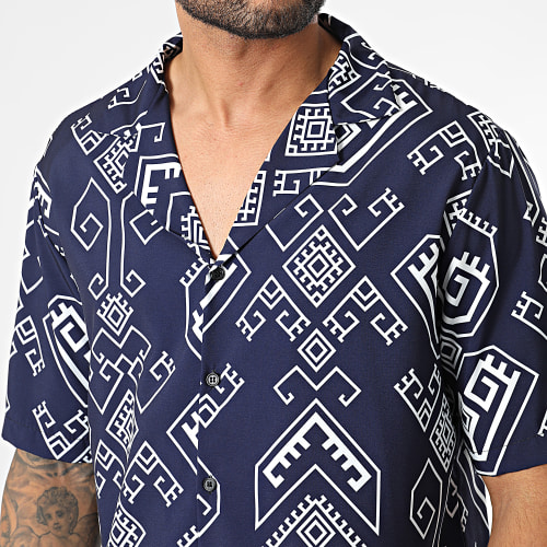 Chemise Manches Courtes Bleu Marine