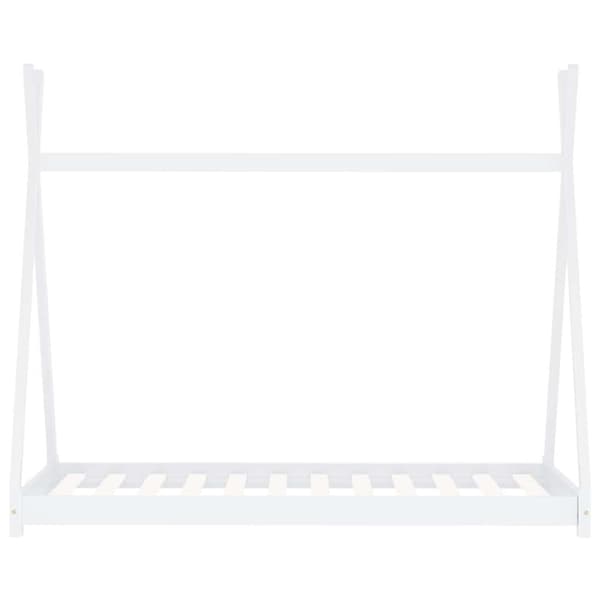 vidaXL Seng/Sengeramme for barn heltre furu hvit 90x200 cm change1