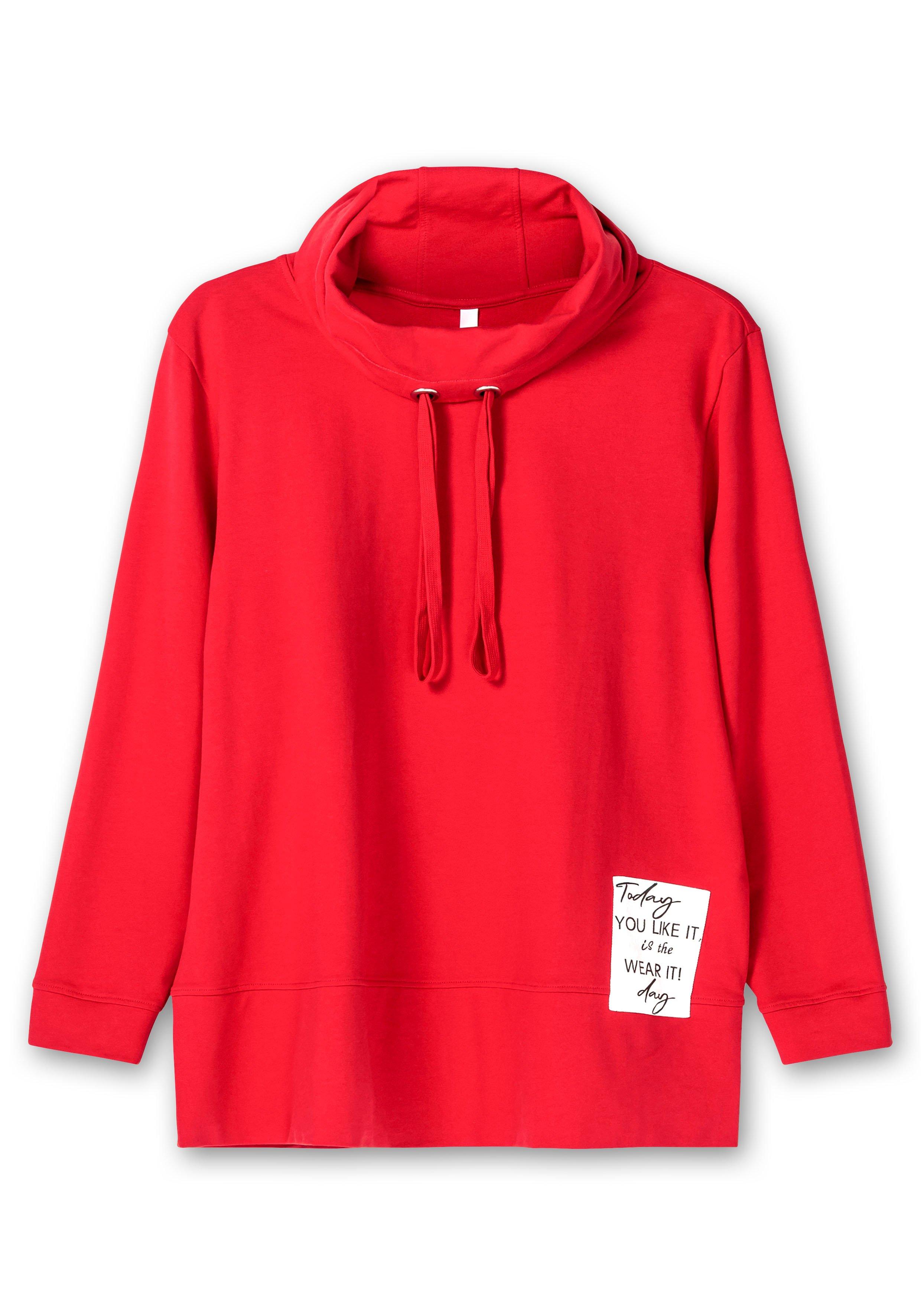 Sweatshirt mit Stehkragen und Applikation seitlich