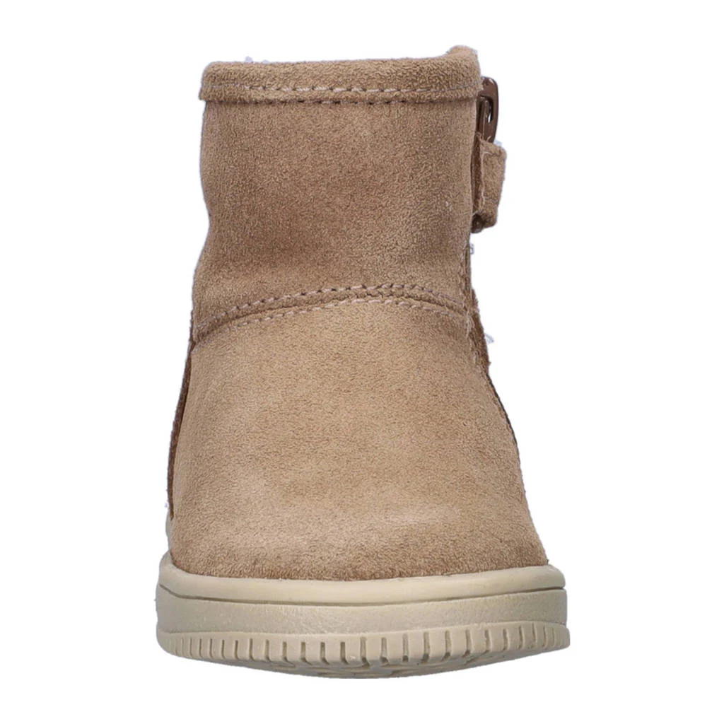 Nelson Kids gevoerde suède enkelboots beige