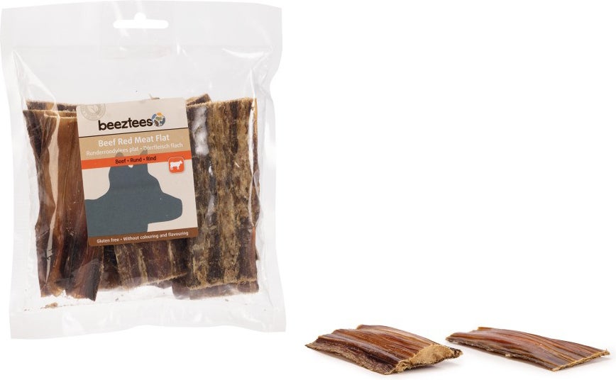 Beeztees hondensnack runderroodvlees strip 100 g