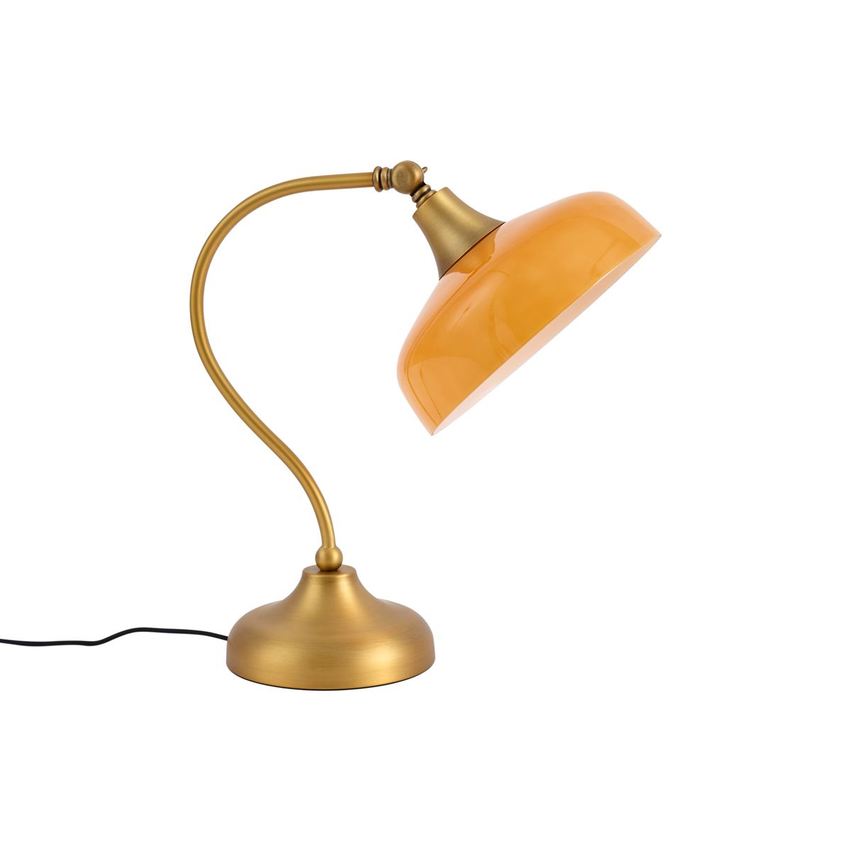 Klassieke tafellamp brons met oranje opaal glas - Clerk