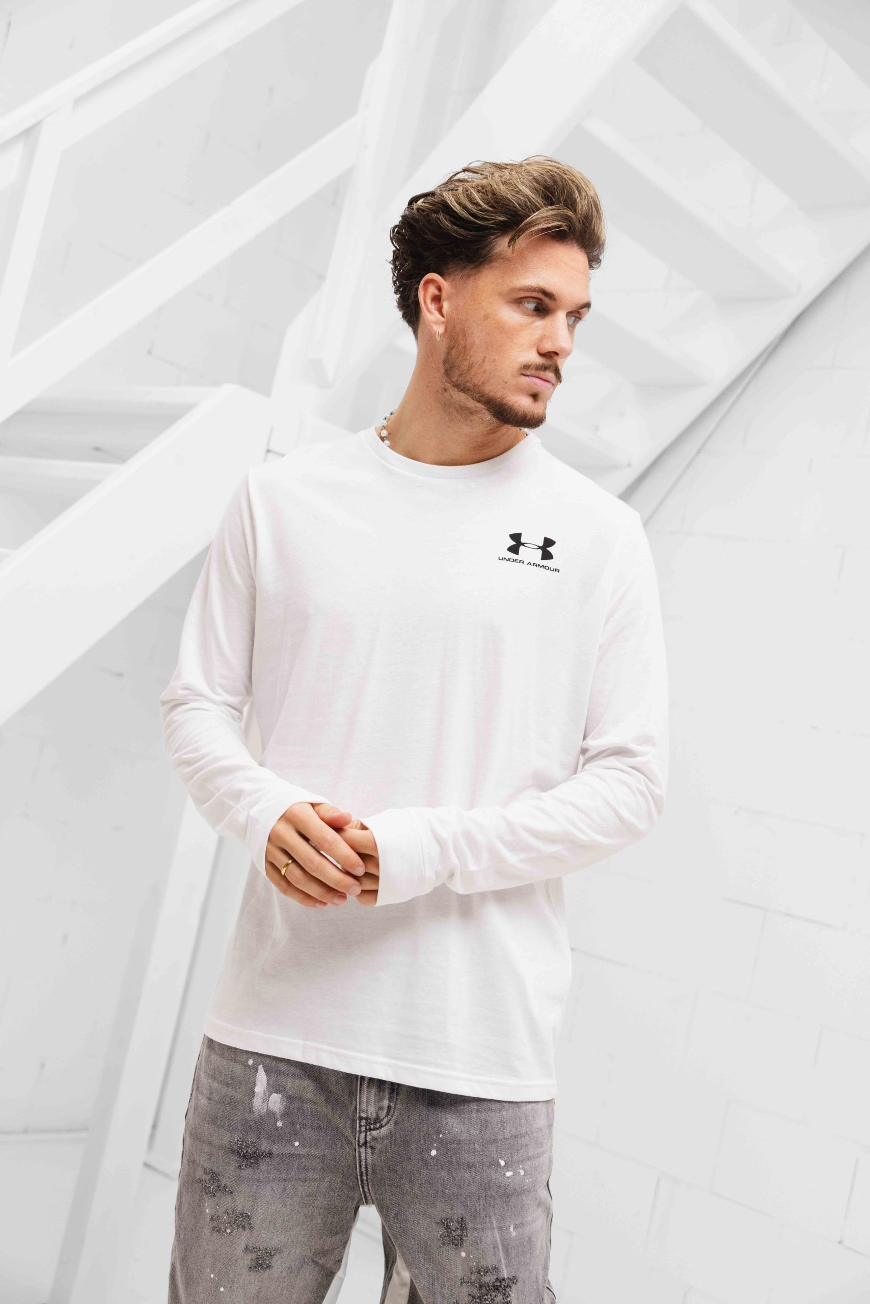 Under Armour Long Sleeve Heren Wit
