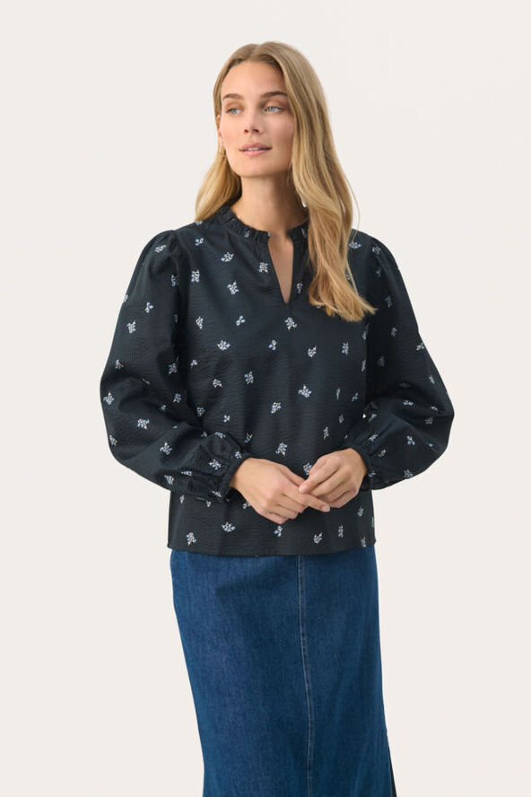 Part Two EimyPW BL Dark navy bouquet print