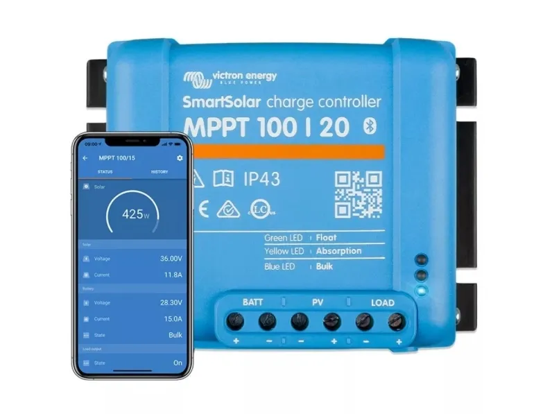 Victron Energy SmartSolar MPPT 100/20 (up to 48V) Retail Solcelle-opladningsregulator MPPT 48 V 20 A