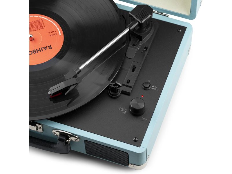 Audizio Plattenspieler mit Bluetooth RP116 Blau Stilvoller Plattenspieler im Kofferdesign