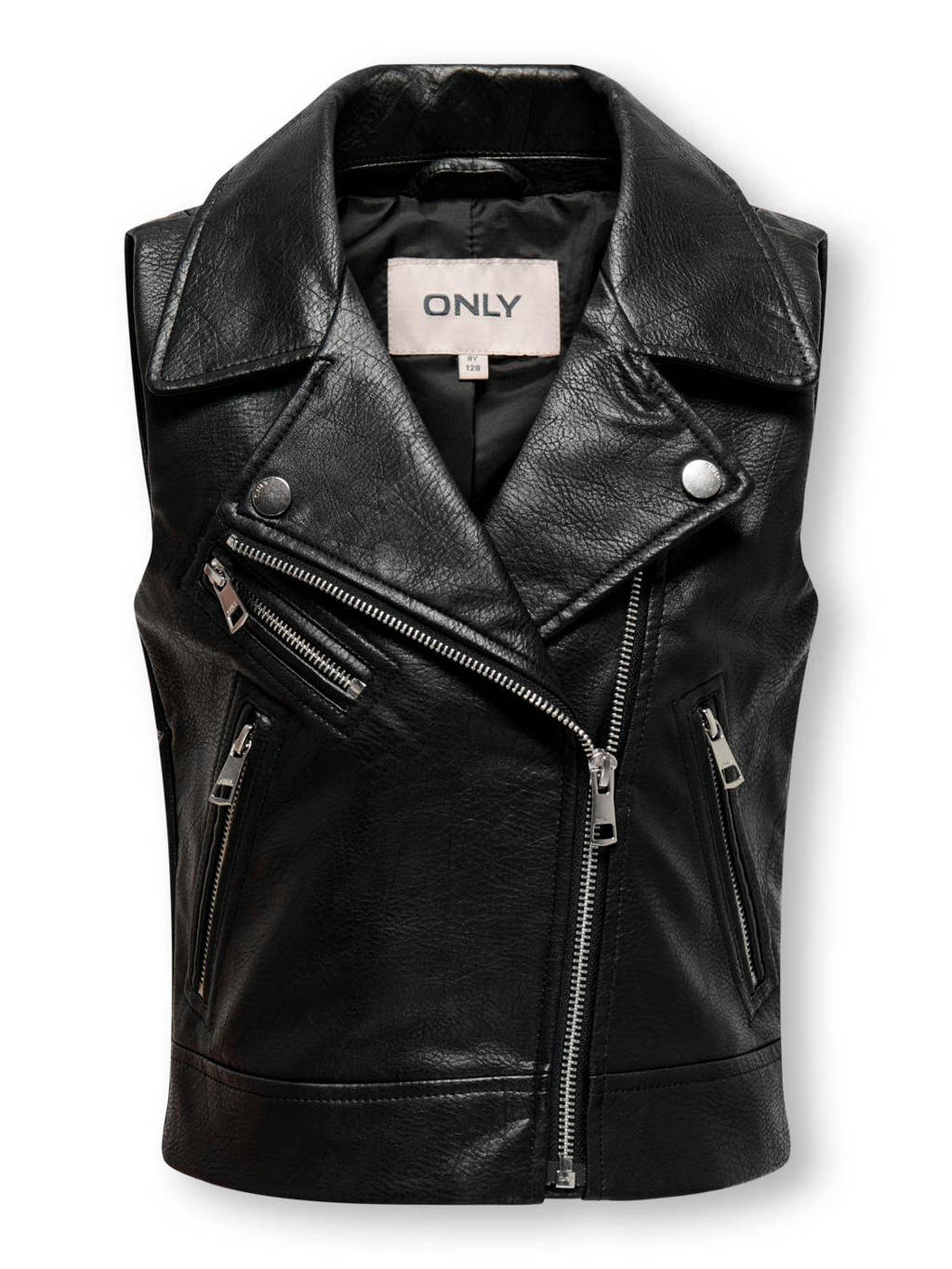 ONLY imitatieleren gilet KOGVERA zwart