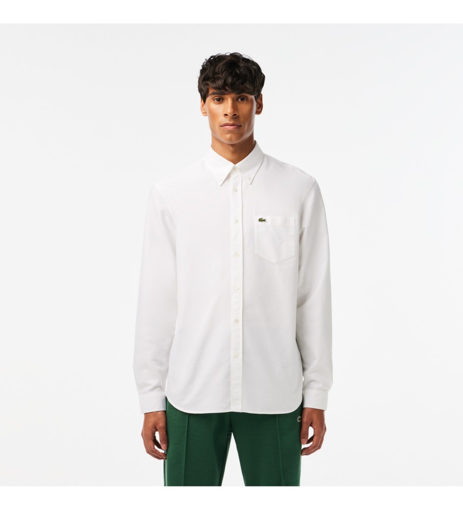 Camisa Oxford Lacoste, corte regular, branca
