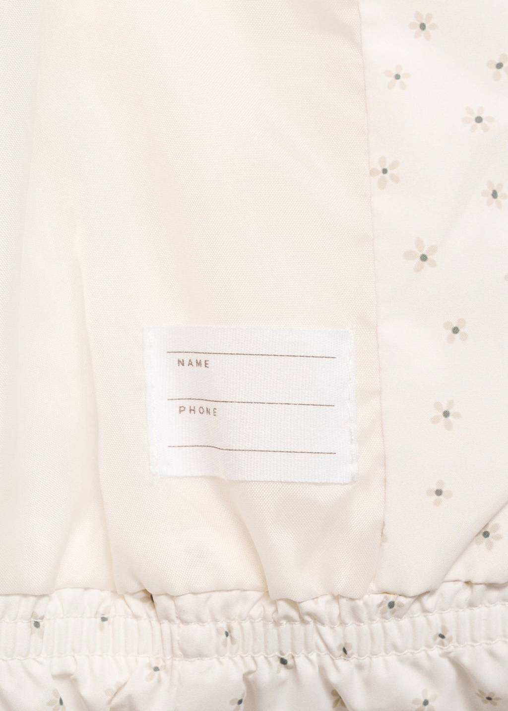 Mango Kids gebloemde gewatteerde winterjas offwhite/beige
