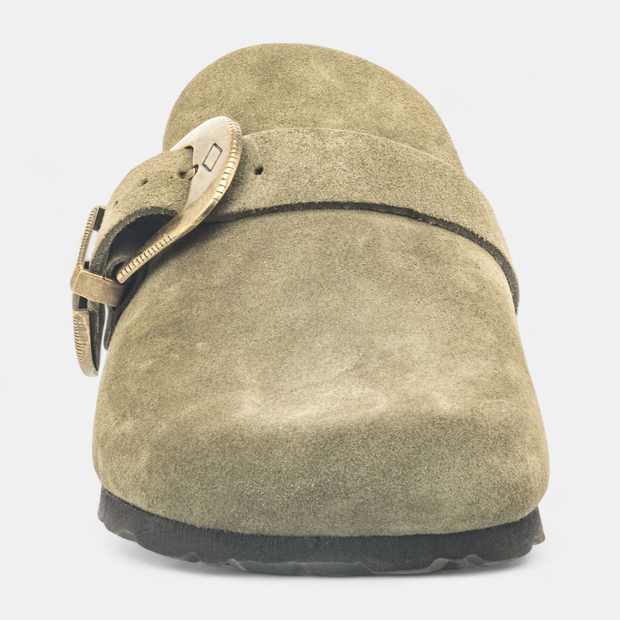 Mules Femme en cuir kaki