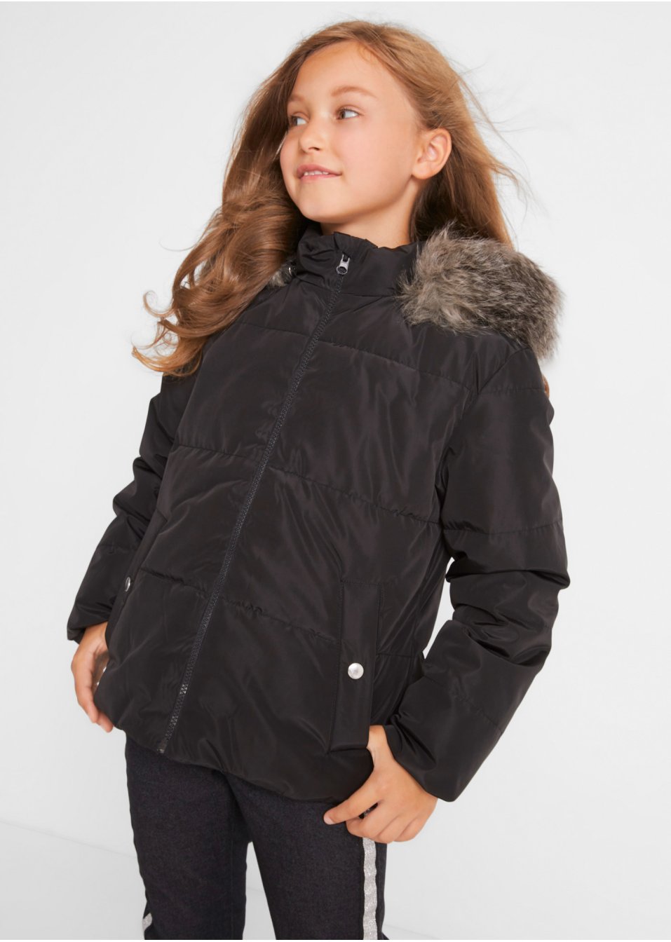 Veste fille matelassée à capuche