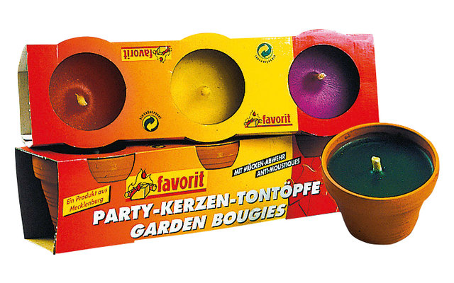 Favorit Citronella Partykerzen im Tontopf mit Mückenabwehr (3er Set)