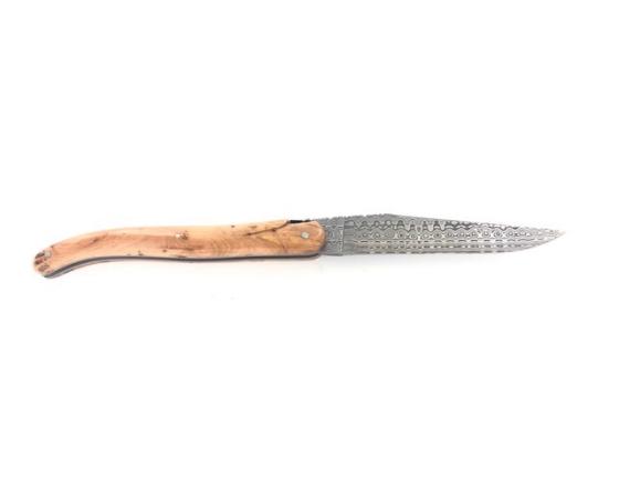 Laguiole Tradition 12 cm - damas - Genévrier Couteau de Poche Forge de Laguiole