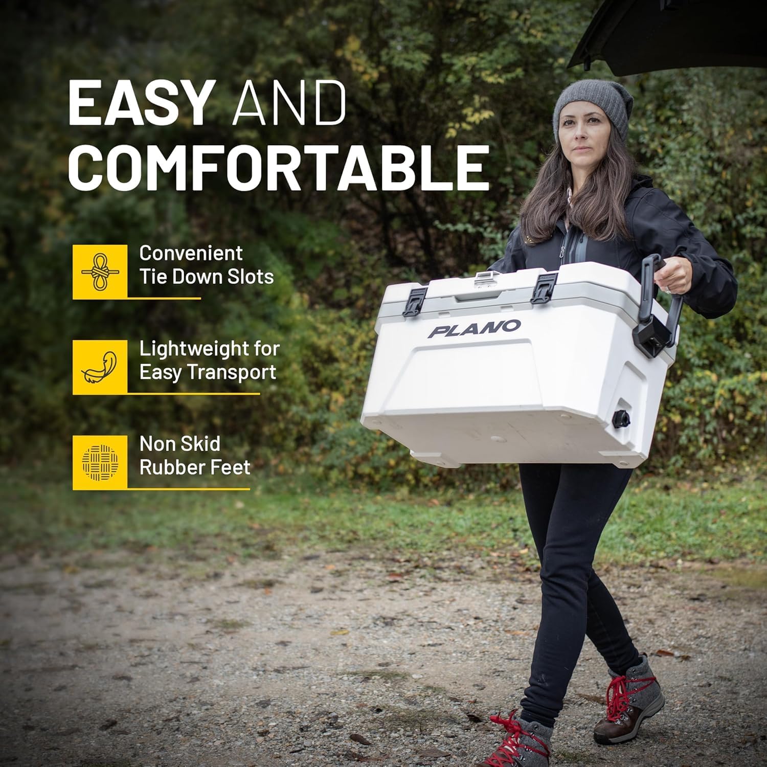 Plano Frost 21-Quart Hard Cooler, Includes Dry Basket, Small, White and Black, Durable, Insulated Ice Chest for Camping, Fishing, and Tailgating