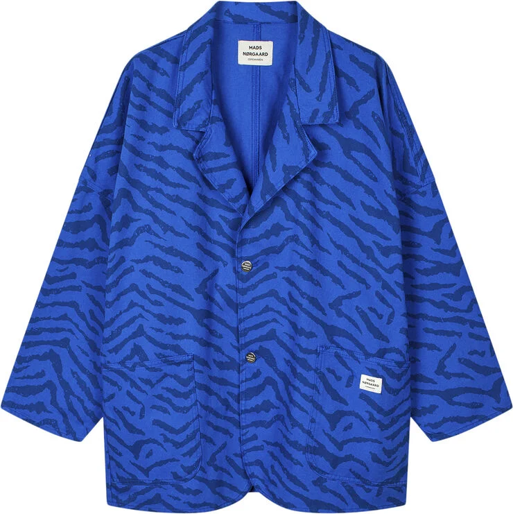 Mads Nørgaard - Copenhagen Sketch Denim Denya Jacket Blå zebra print
