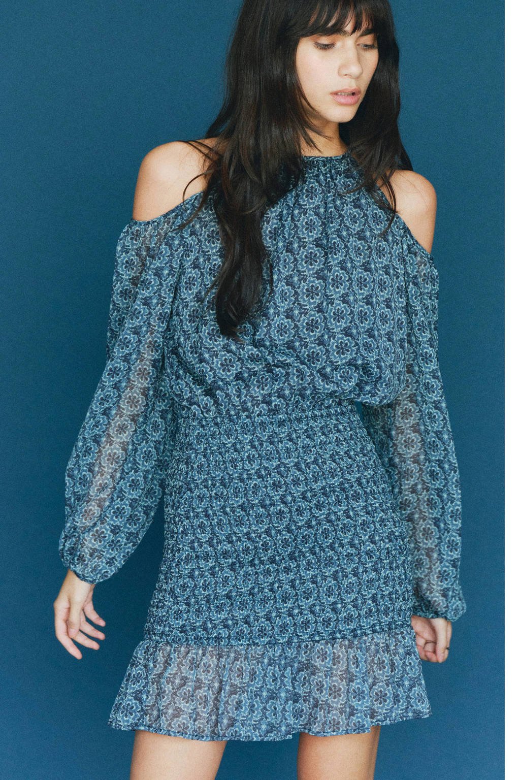 MANGO TEEN korte jurk donkerblauw