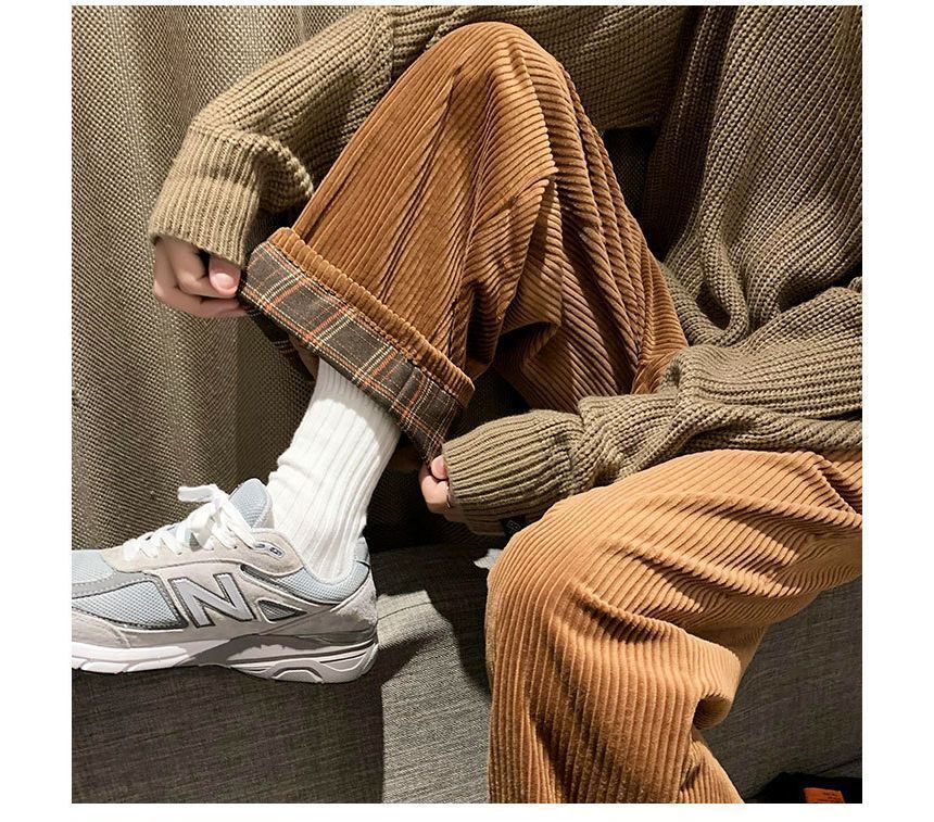 WidoWilder - Corduroy broek met hoge taille en rechte pijpen