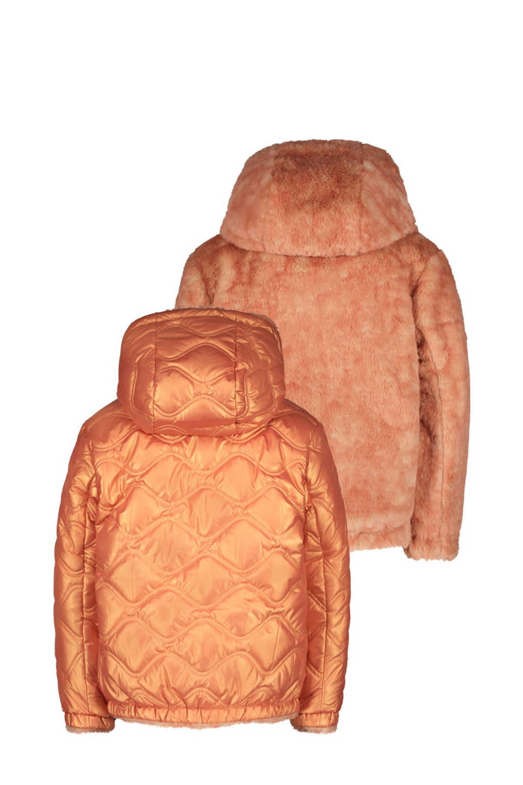 Like Flo reversible gewatteerde winterjas Aimee oranje/beige