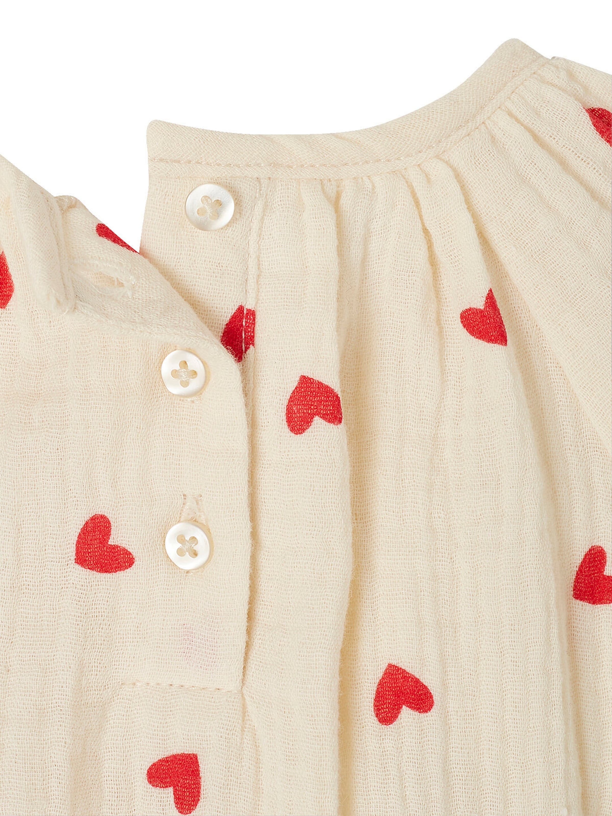 Vertbaudet Bedruckte Baby Musselin-Bluse vanille