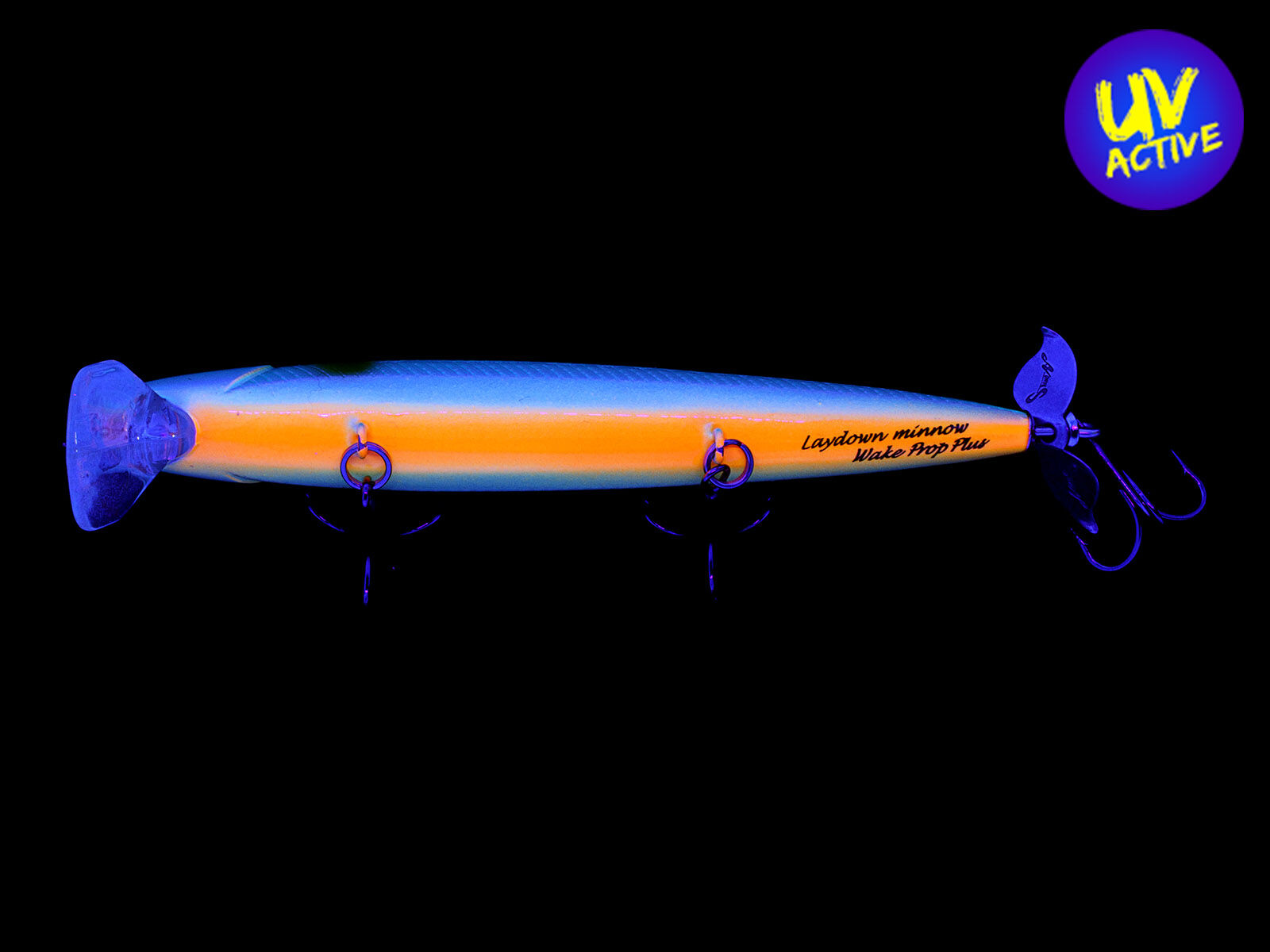 Laydown Minnow WAKE Prop Plus (298) Lime Ayu/Orange Belly(Nories)