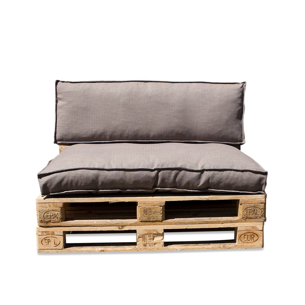 In the mood coussin de palette salvador - 120x80x12 cm - pe - taupe - set de 2