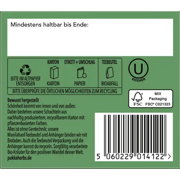 Bio-Kräutertee Drei Minze, mit Grüner Minze, Pfefferminze und Ackerminze