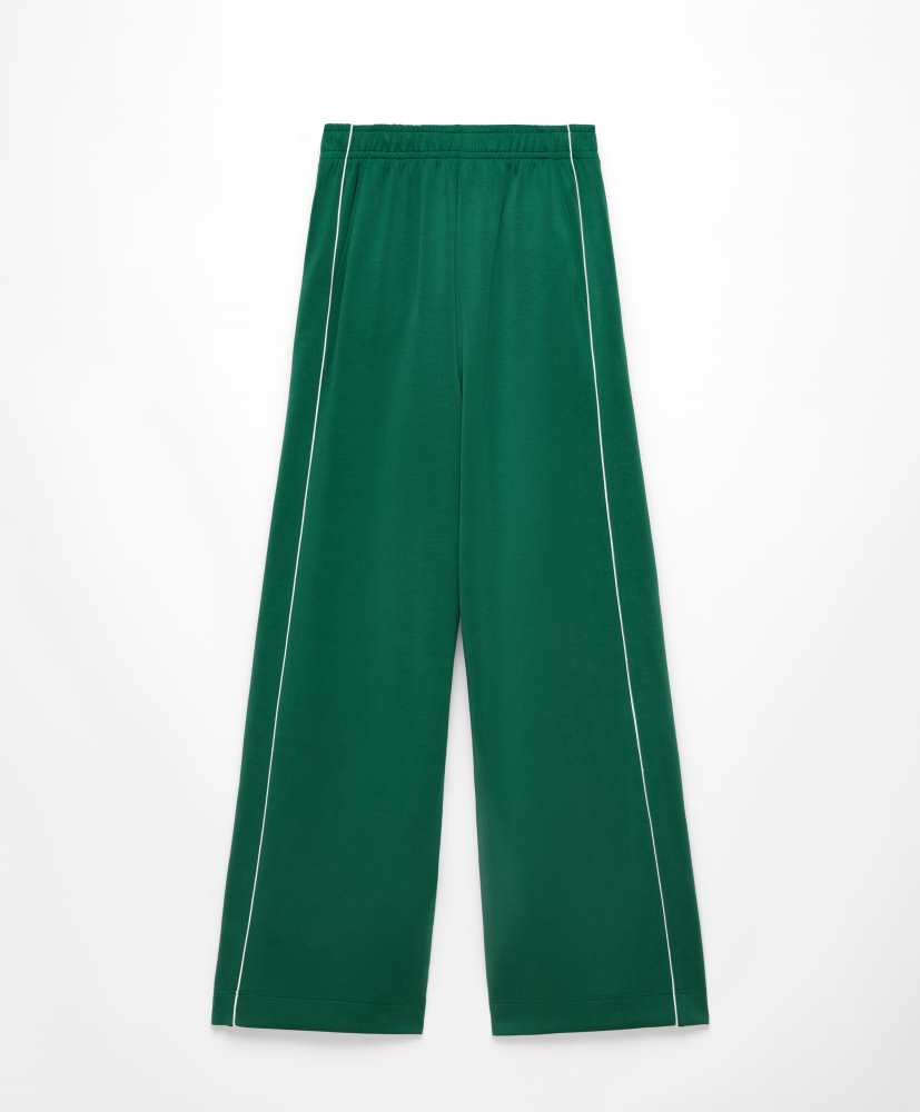 Calça flare em modal com aplique lateral