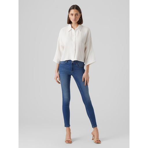 Vero Moda Natali Crop Skjorte, Snow White, XL