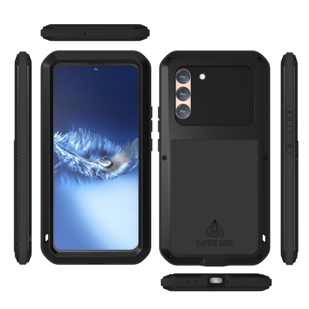 Samsung Galaxy S22 5G Silikon Metall Outdoor Case   Panzerfolie - Schwarz
