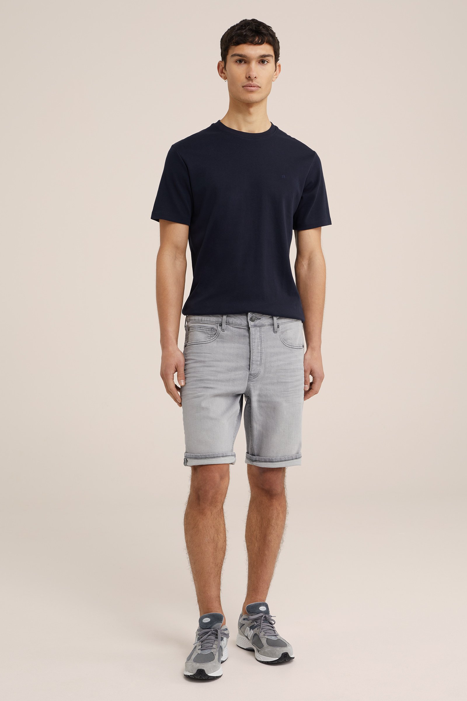 regular fit denimshort met stretch Blue Ridge Grijs