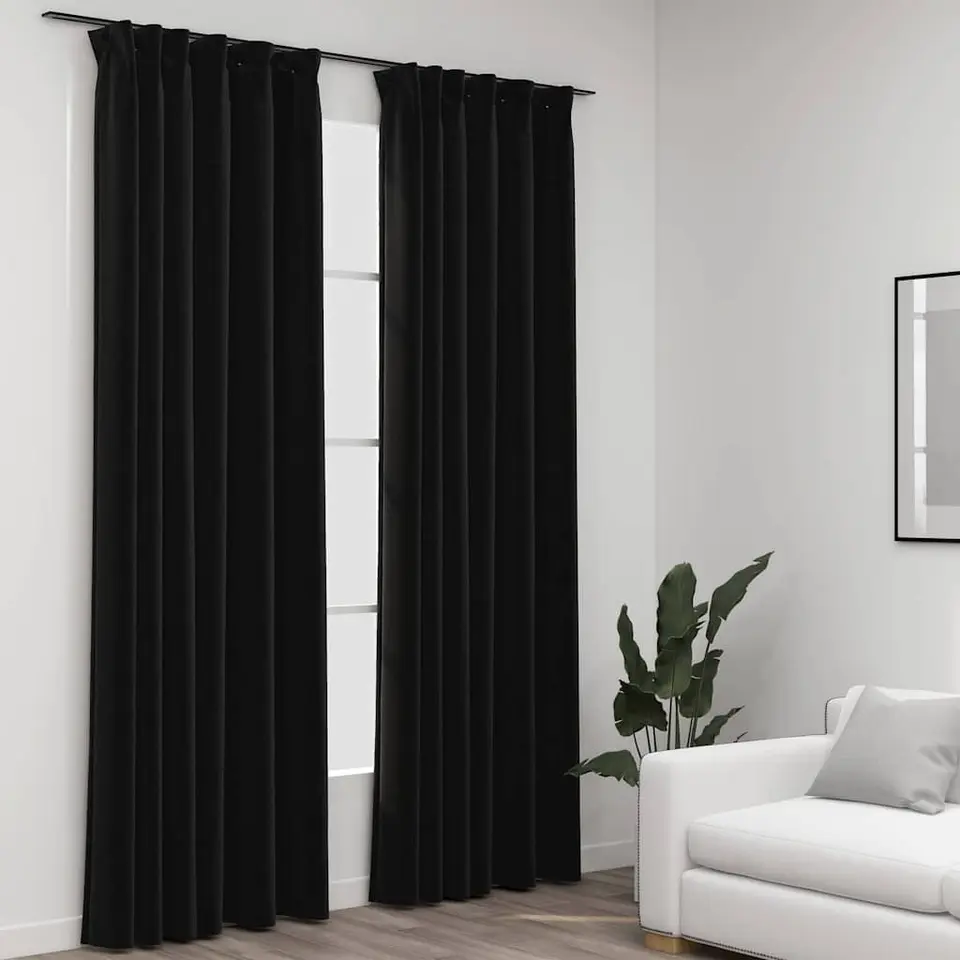 vidaXL - Gordijn - Antraciet - Stof - 140 x 225 cm - 2 stuks