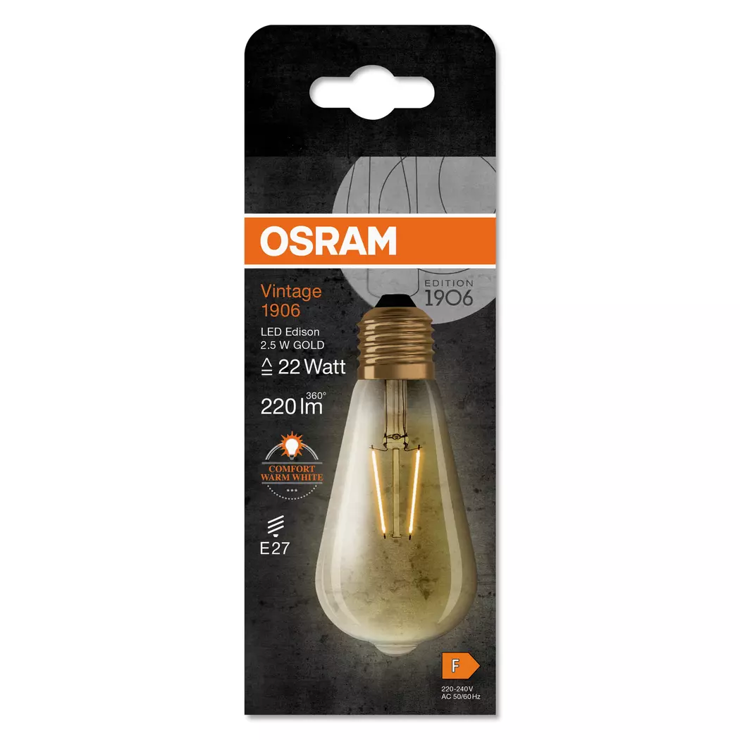 LED-Kolbenform E27/2,5 Watt/Energie F