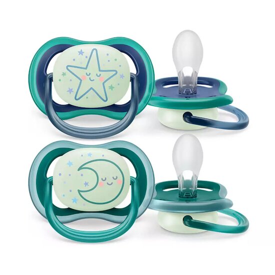 Lot de 2 sucettes Ultra Air Nuit Aléatoire   6 - 18 mois   de               Philips AVENT