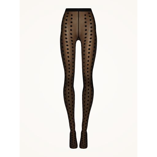 Wolford Bonny Dots Strømpebukser, Black/Black, M