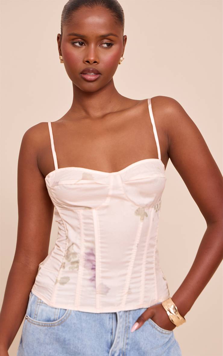 Beige Top Corset Structuré