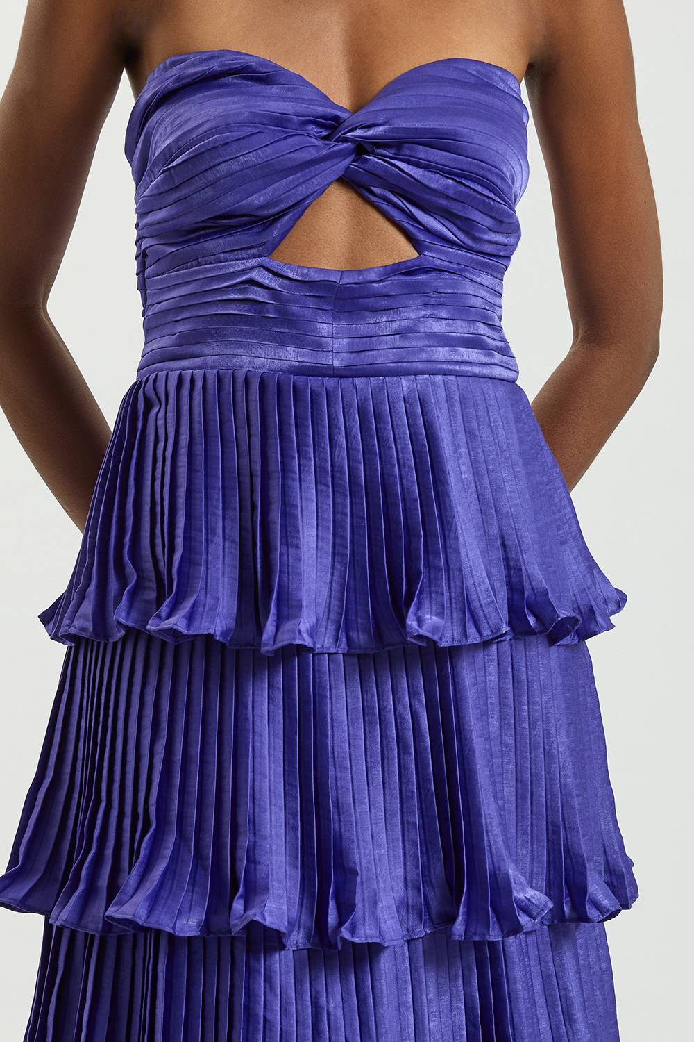 KarenMillen Robe Longue Plissée À Volants Étagés