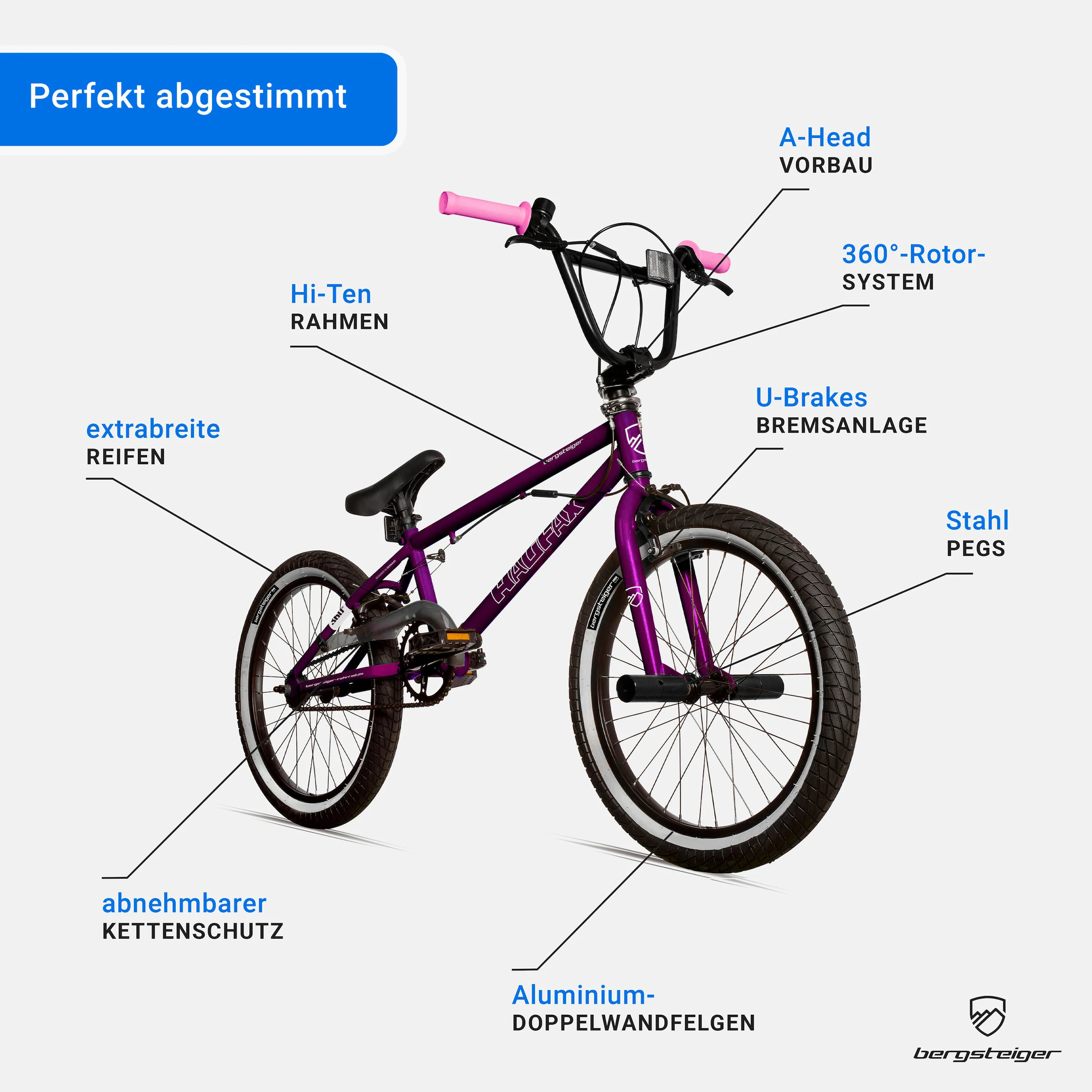 Bergsteiger BMX Halifax 20 Zoll | violett