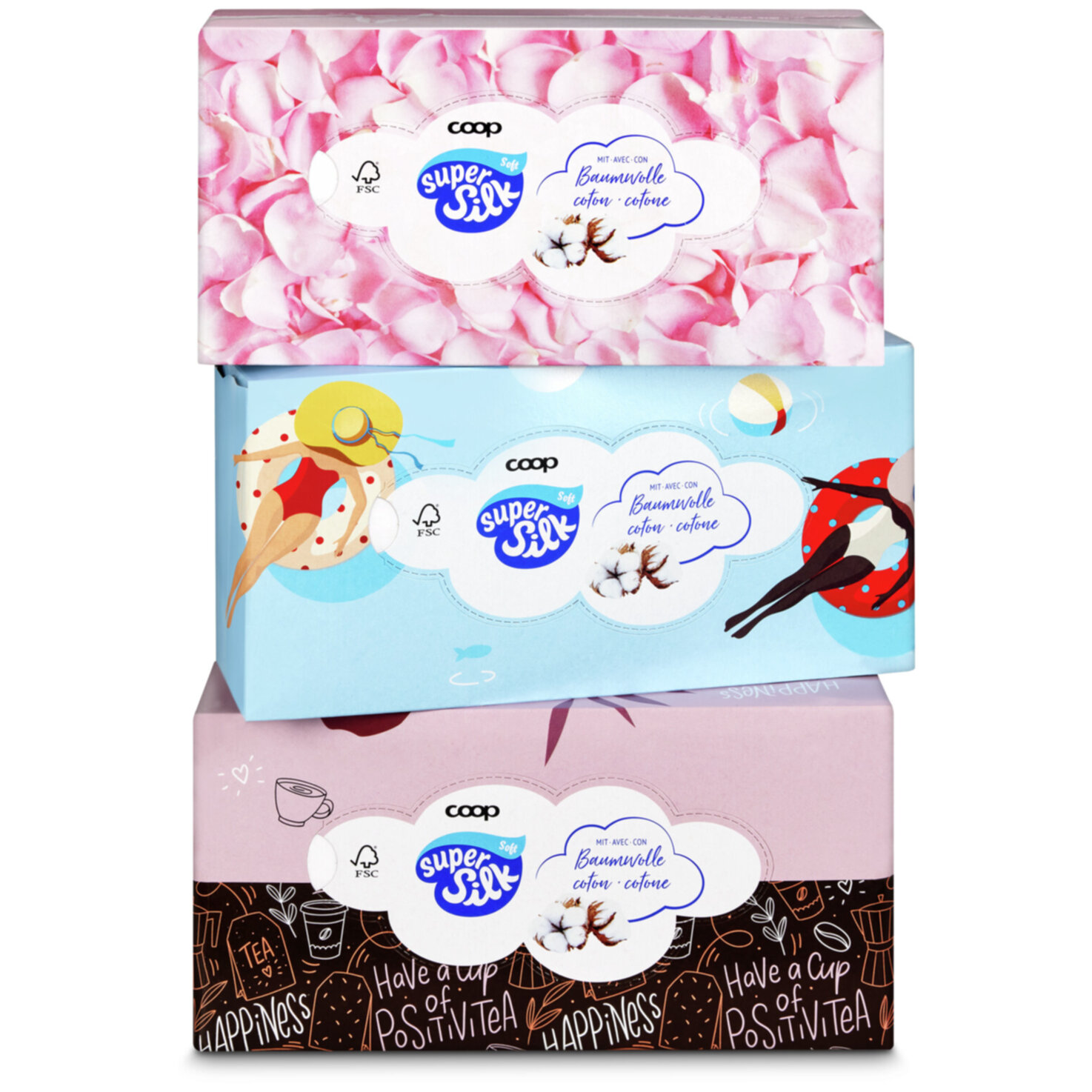 Super Silk Soft mit Baumwolle Box 3x80 Stück