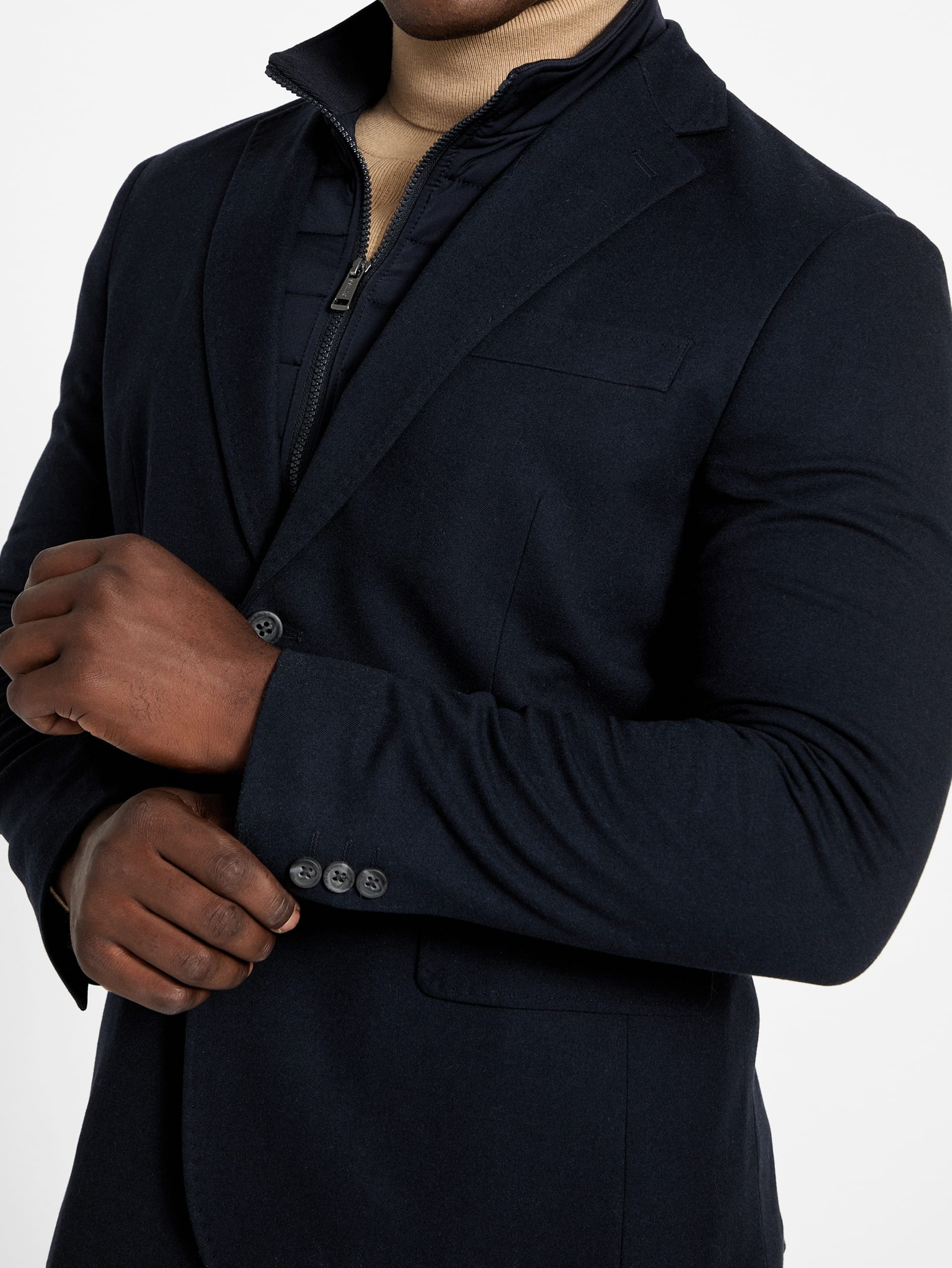 Blazer utilitário em mistura de lã
