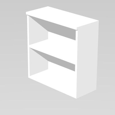 Bibliothèque basse Trend - L80xP35xH72 cm - 1 étagère - blanc