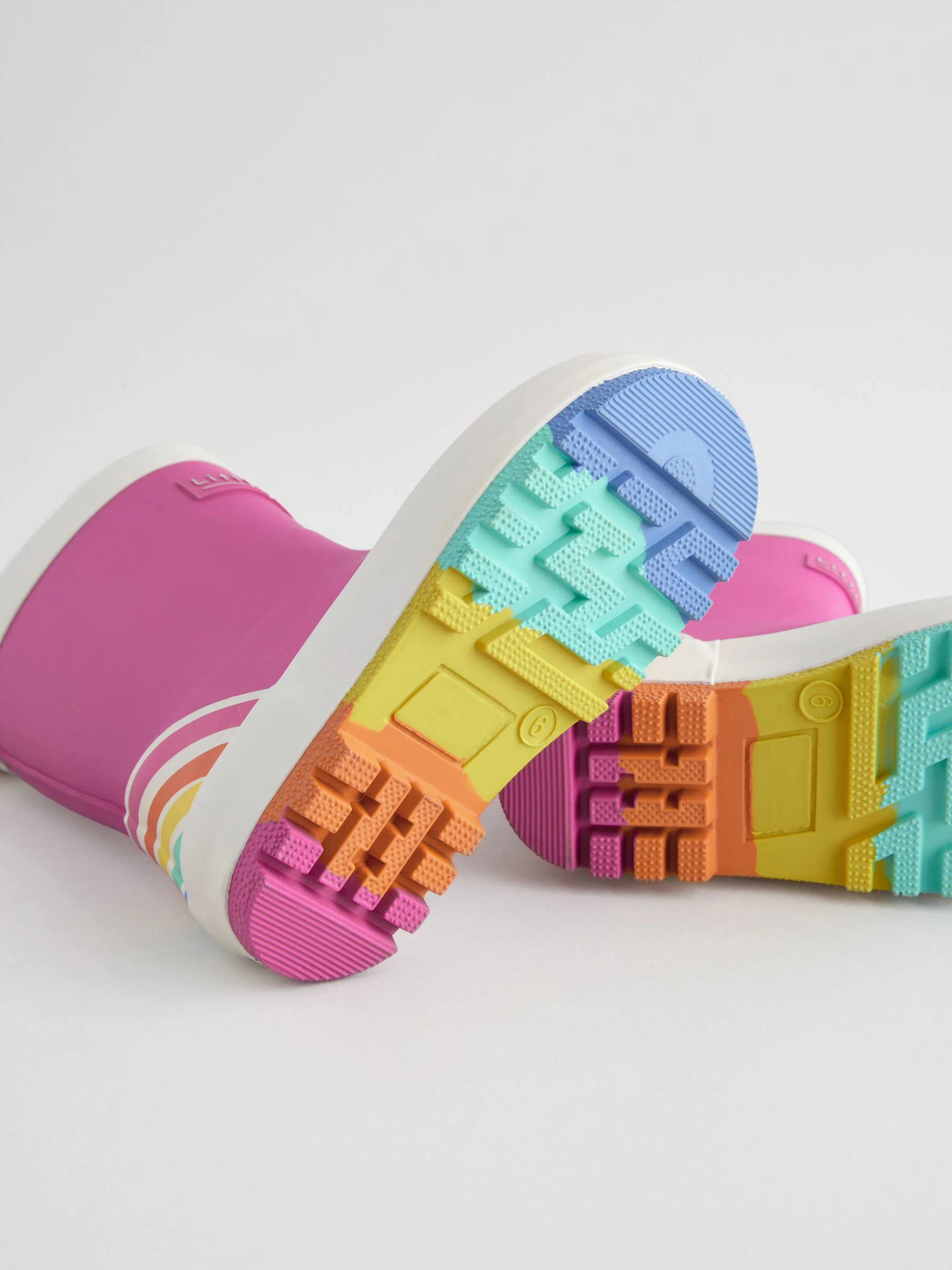 Roze - Little Bird by Jools Oliver regenlaarzen met regenboog