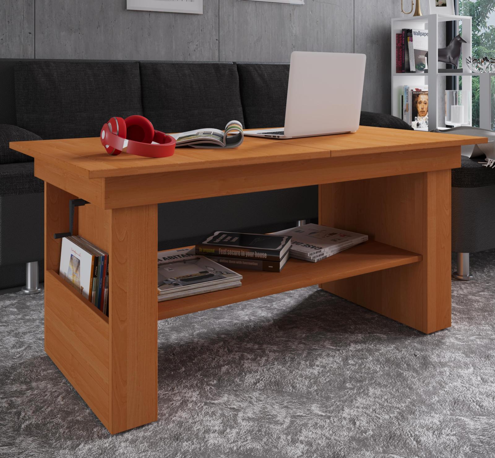 Couchtisch KOBILA - Buche - höhenverstellbar - 115 cm