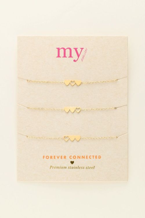 Armbanden set drie hartjes