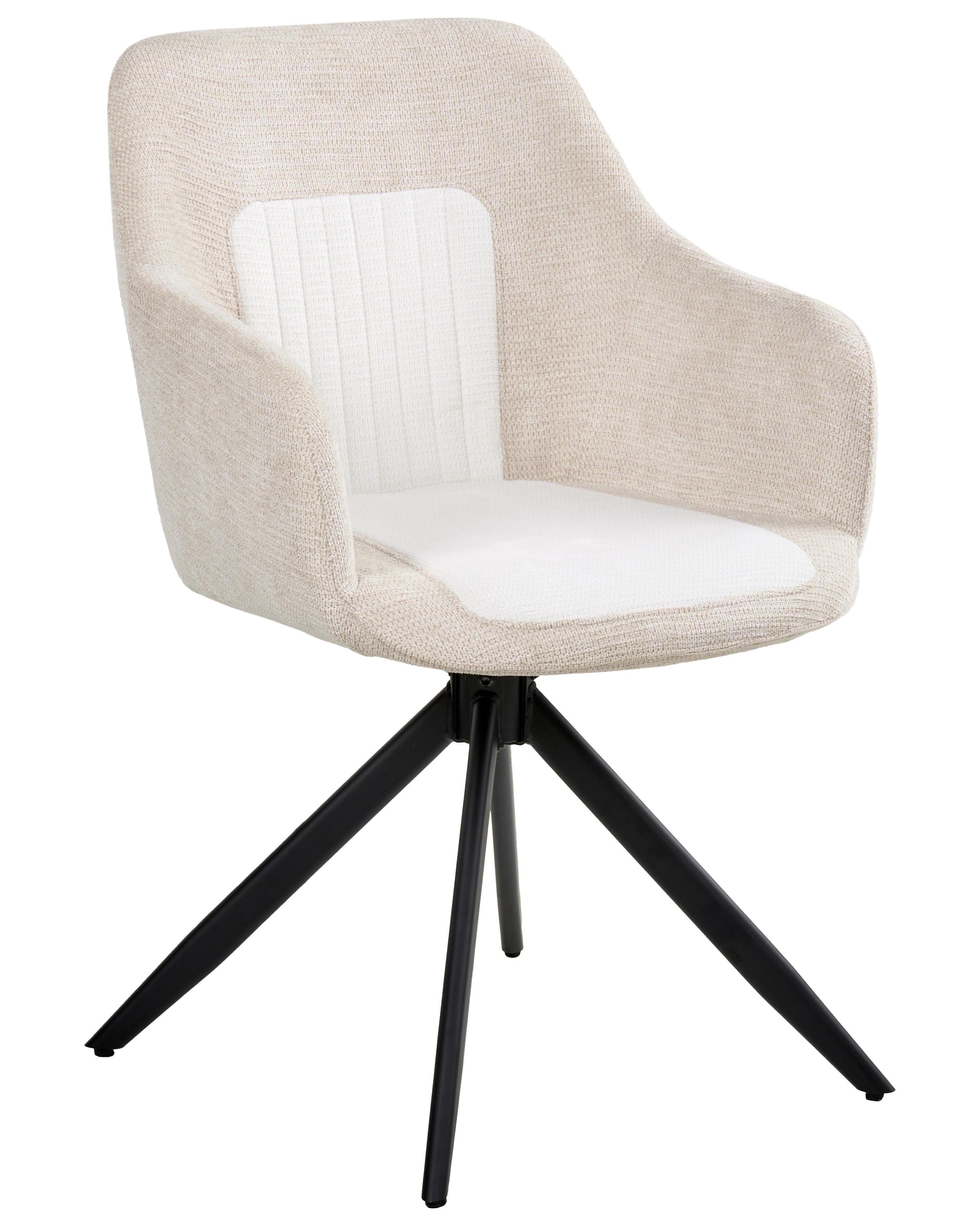 Set van 2 eetkamerstoelen draaibaar LIKELY Stof Lichtbeige