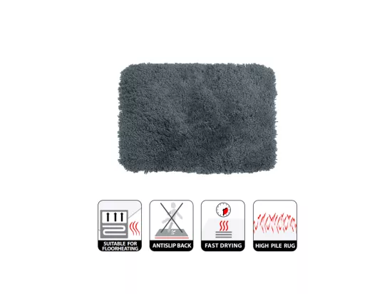 Tapis de bain Microfibre HIGHLAND 60x90cm Gris Granit Spirella